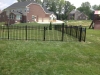 RAS 100 Black aluminum fencing with arched gates