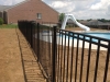 RAB Black aluminum pool code with arched gates and key locks on gates