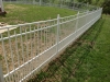 Aluminum White Puppy Picket with arch gates and ball top finials