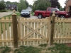 Bracing side of scallop picket fencing